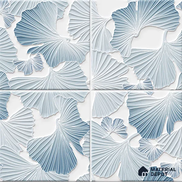 Floral Wall Tile TL 07244 B Florina 1006 1 ft x 1 ft Ceramic Glossy Finish - 9 mm  | 2 mm Spacer is Mandatory | Please Expect a Slight Variation of Pattern (Sample)